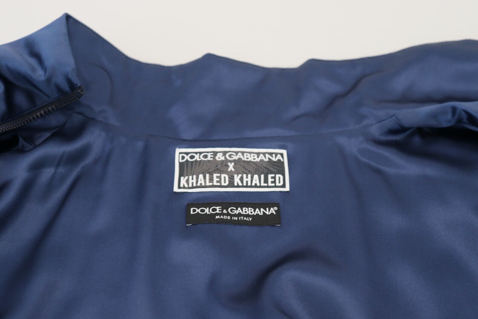 Dolce &amp; Gabbana Regal Blue Silk Bomber Jacket