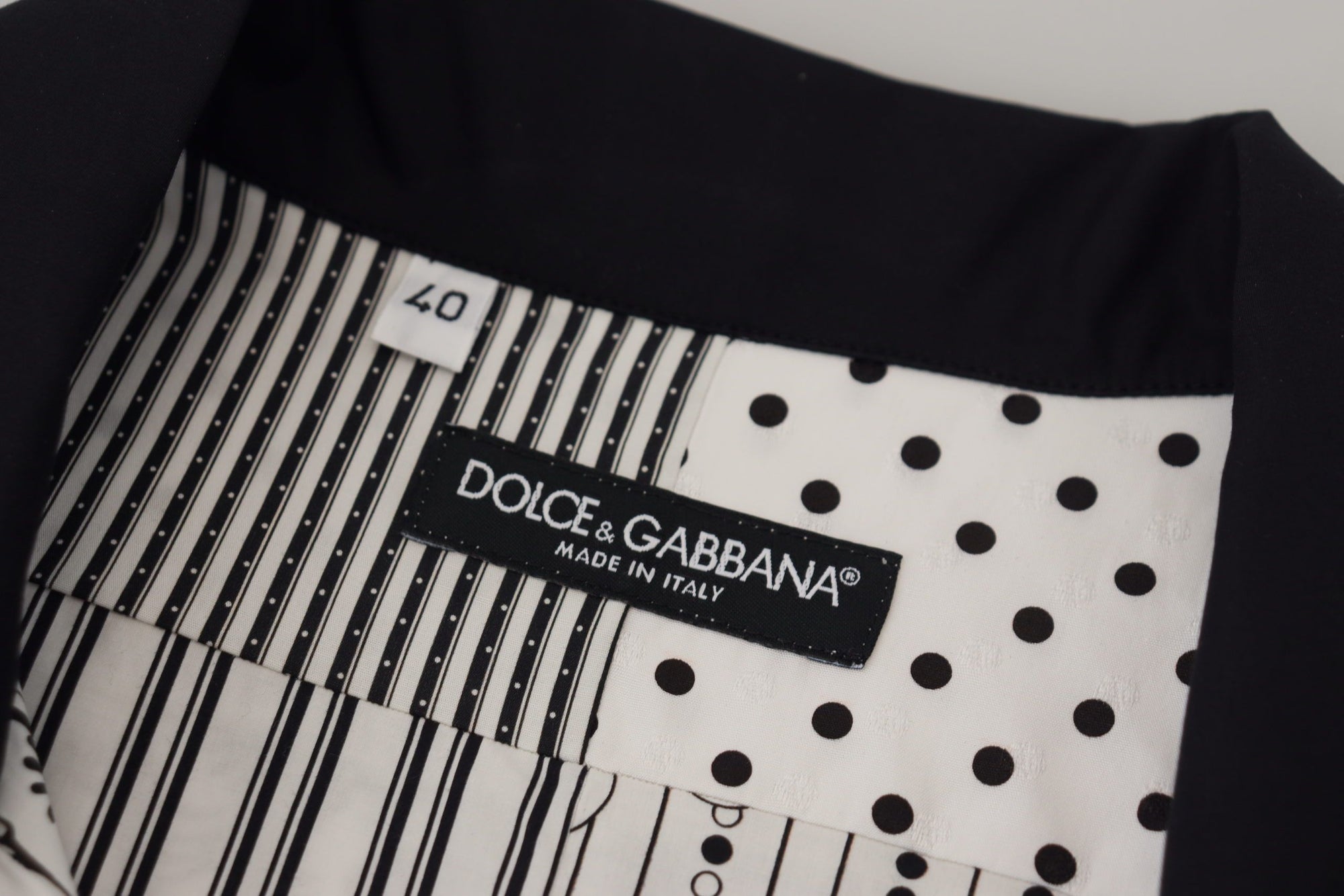 Dolce &amp; Gabbana Elegant Black &amp; White Cotton Shirt