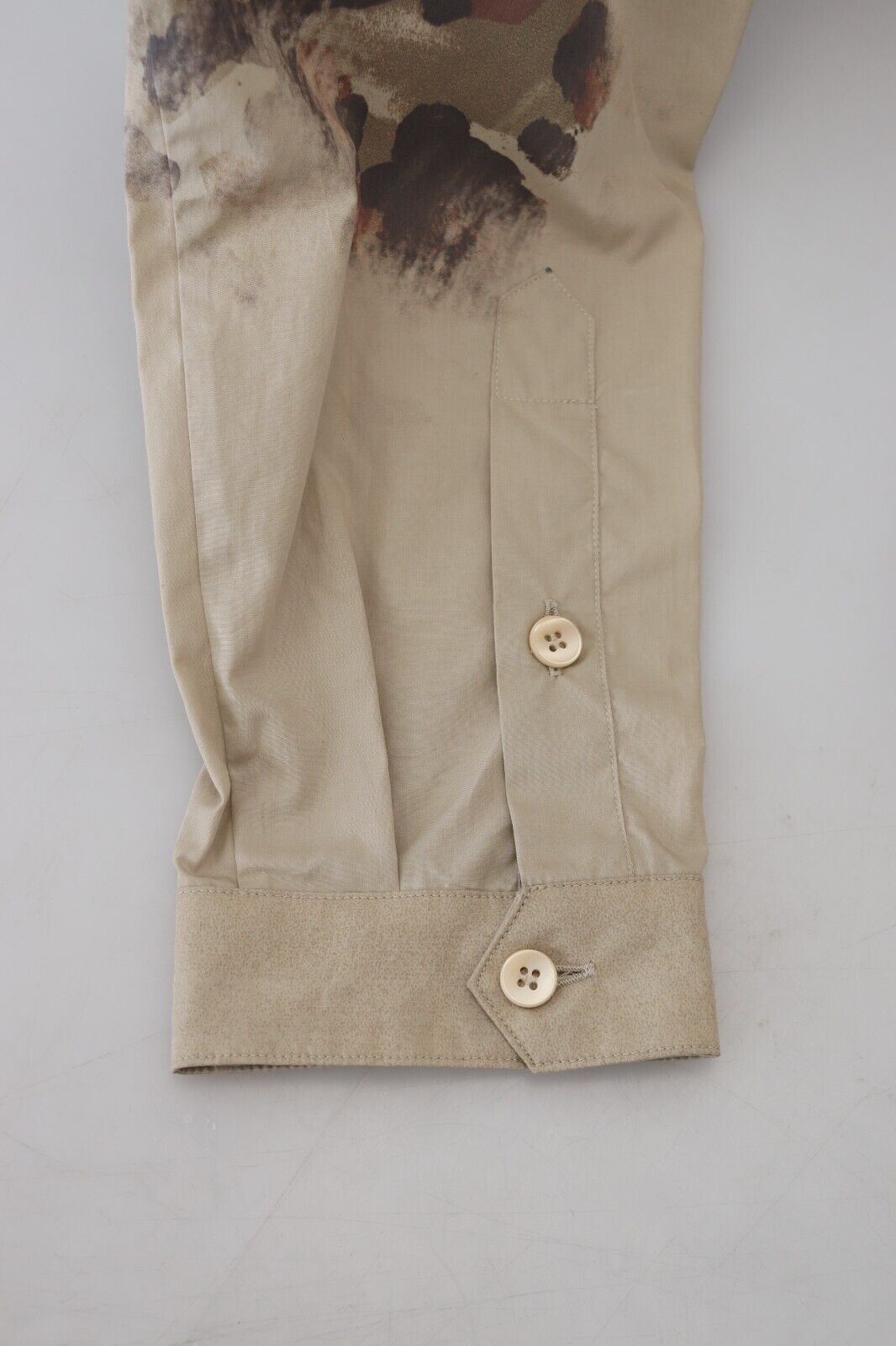 Dolce &amp; Gabbana Beige Cotton Button-Down Casual Shirt