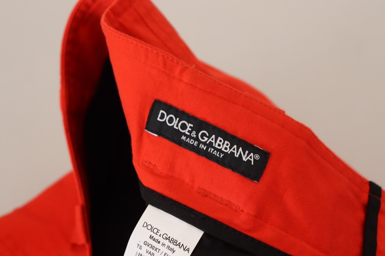 Dolce &amp; Gabbana Elegant Red Cotton Blend Trousers