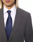 Billionaire Italian Couture Gray Wool Men Suit