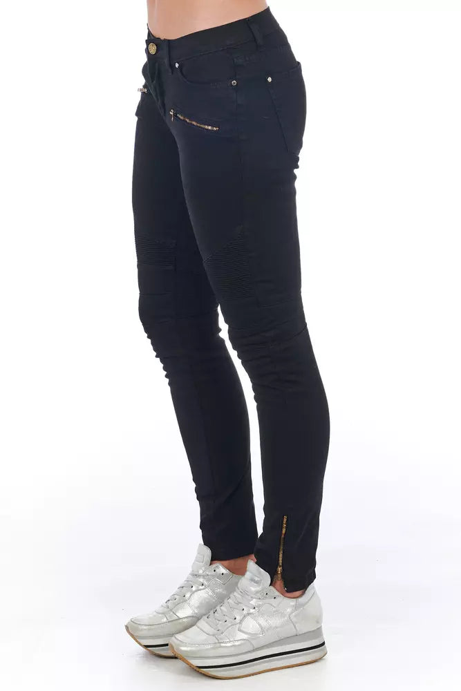 Frankie Morello Black Cotton Women&#39;s Jeans