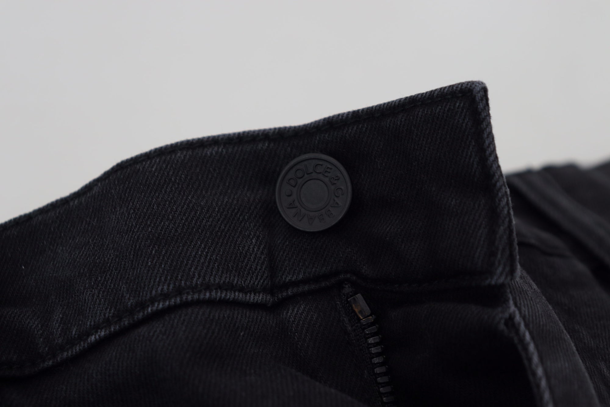 Dolce &amp; Gabbana Sleek Black Cotton Blend Denim Pants