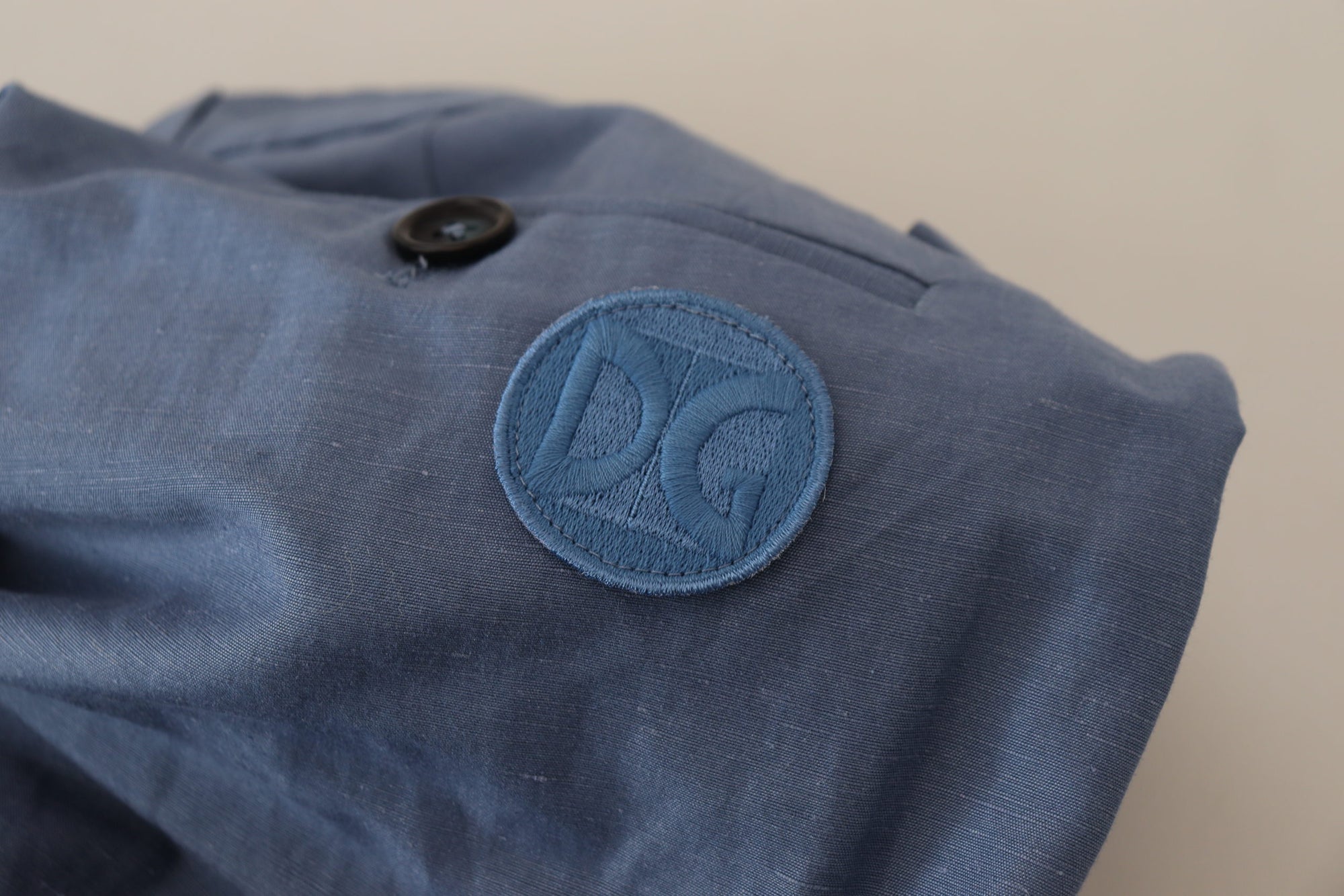Dolce &amp; Gabbana Elegant Blue Linen-Cotton Blend Trousers