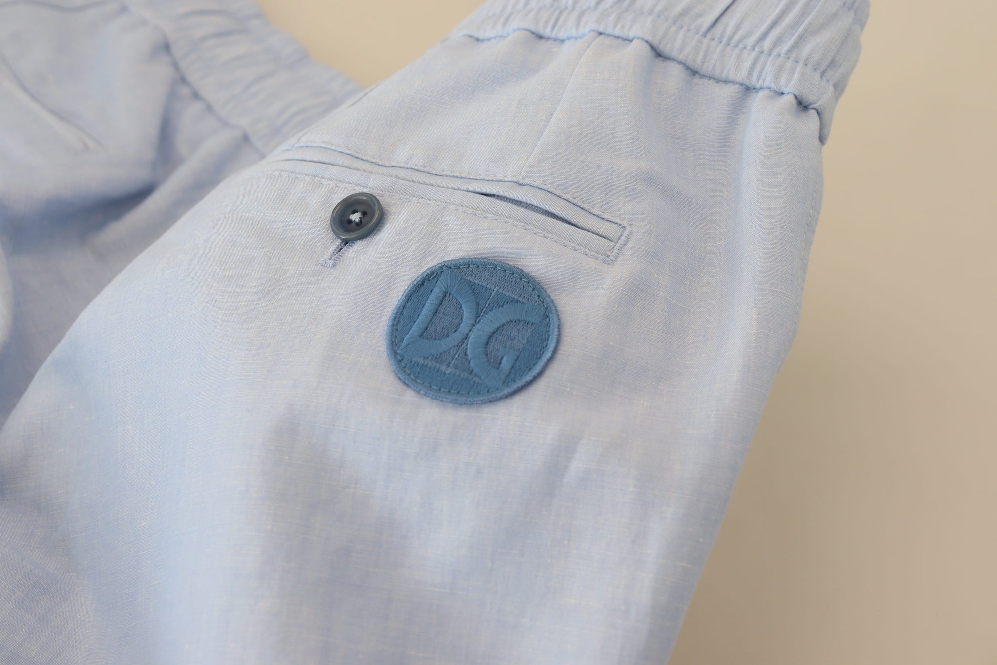Dolce &amp; Gabbana Elegant Light Blue Linen-Cotton Summer Shorts