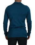 Dolce & Gabbana Elegant Blue Cotton Pullover Sweater