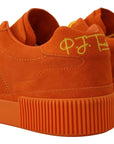 Dolce & Gabbana Chic Orange Suede Lace-Up Sneakers