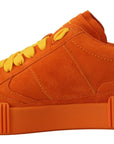 Dolce & Gabbana Chic Orange Suede Lace-Up Sneakers