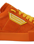 Dolce & Gabbana Chic Orange Suede Lace-Up Sneakers