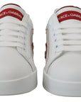Dolce & Gabbana Chic White Portofino Leather Sneakers