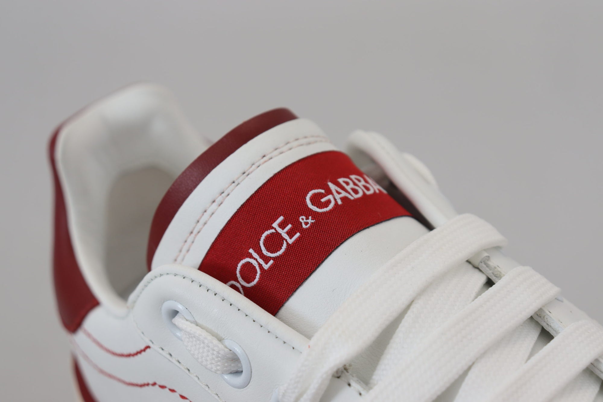 Dolce &amp; Gabbana Chic White Portofino Leather Sneakers