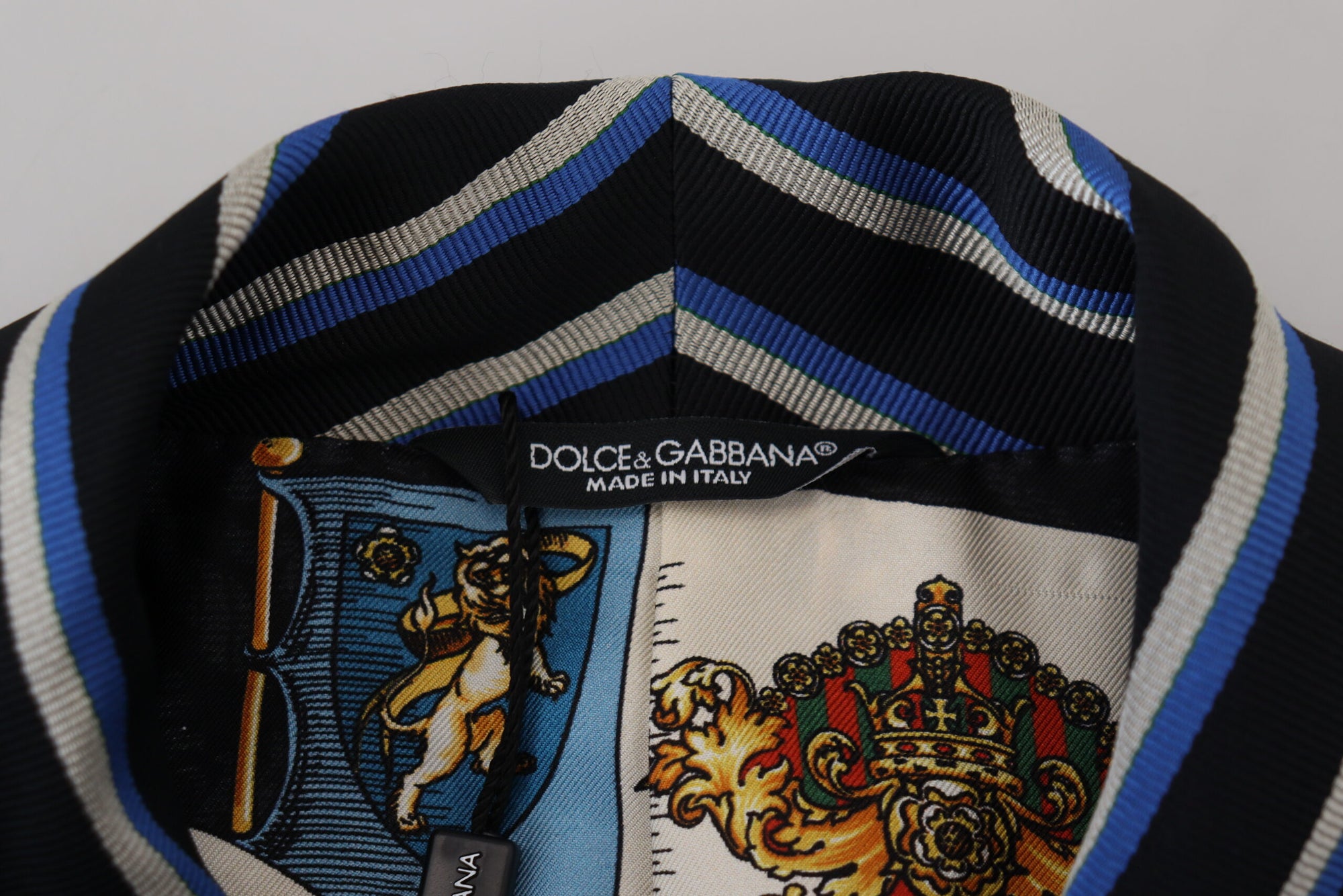 Dolce &amp; Gabbana Elegant Striped Silk Blend Robe
