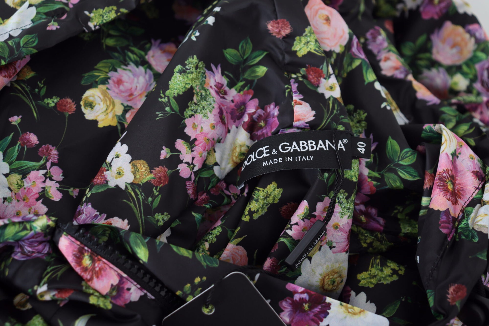 Dolce &amp; Gabbana Elegant Floral Mini Dress with Logo Detail