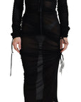 Dolce & Gabbana Elegant Black Silk Blend Bodycon Dress