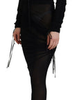Dolce & Gabbana Elegant Black Silk Blend Bodycon Dress