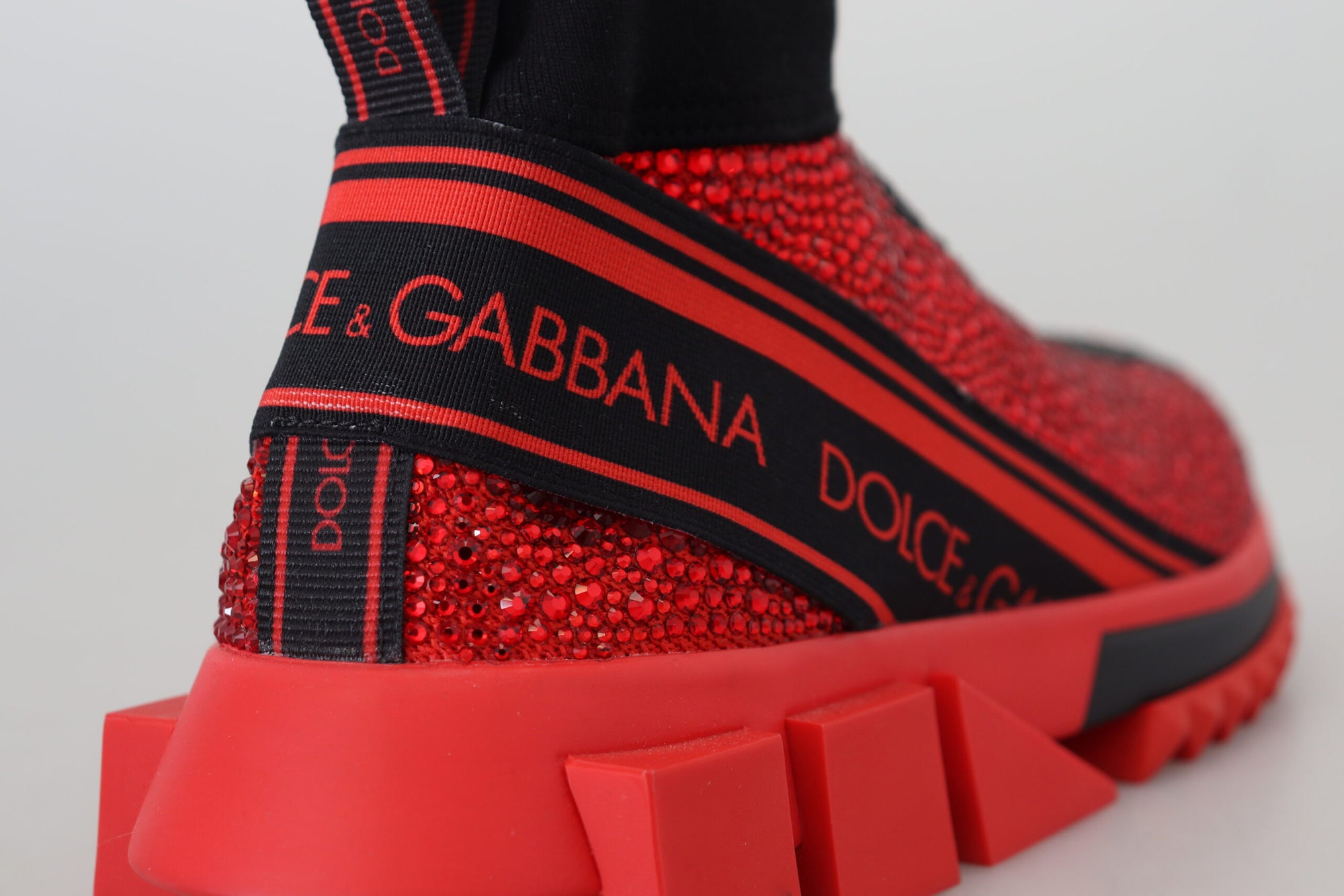 Dolce &amp; Gabbana Exquisite Red Sorrento Slip-On Sneakers