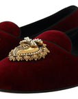 Dolce & Gabbana Bordeaux Velvet Devotion Loafers