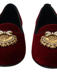 Dolce & Gabbana Bordeaux Velvet Devotion Loafers