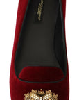 Dolce & Gabbana Bordeaux Velvet Devotion Loafers