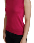 Dolce & Gabbana Chic Pink Silk Sleeveless Tank Top Vest