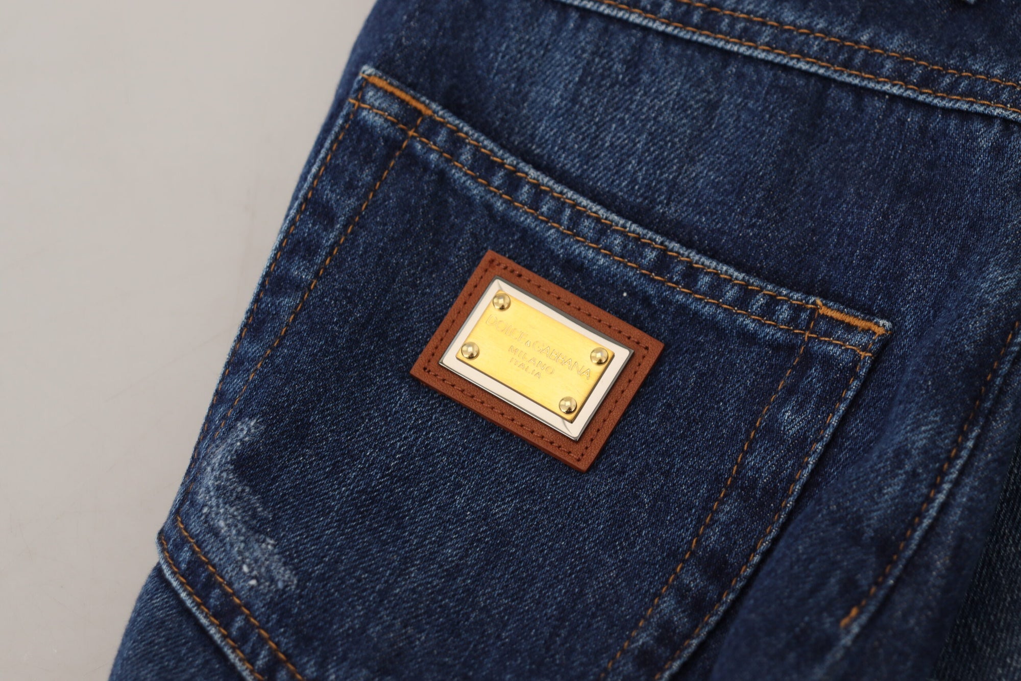 Dolce &amp; Gabbana Embellished Straight Leg Designer Jeans