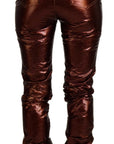 Dolce & Gabbana High Waist Skinny Jeans in Metallic Bronze