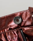 Dolce & Gabbana High Waist Skinny Jeans in Metallic Bronze