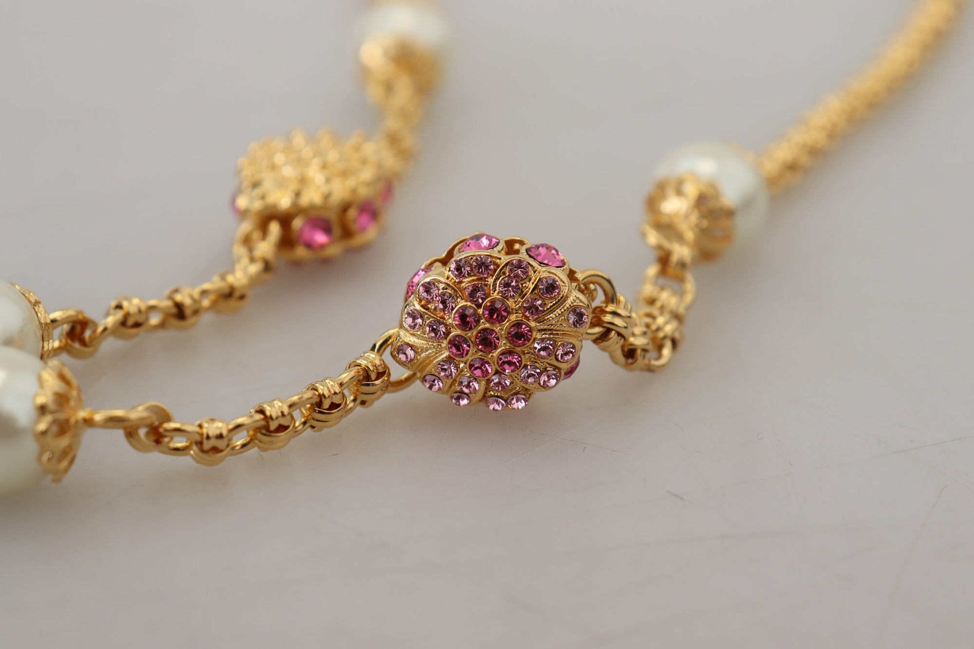 Dolce &amp; Gabbana Elegant Floral Statement Charm Necklace