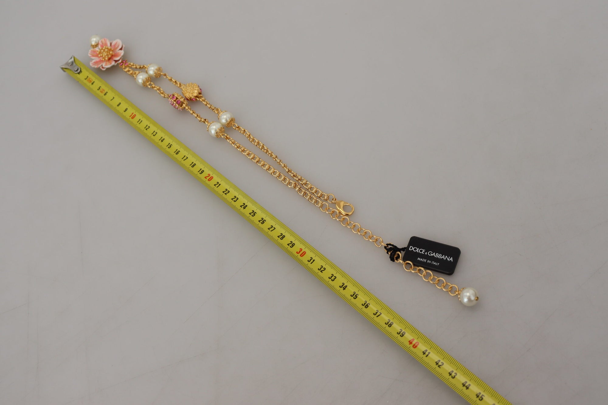 Dolce &amp; Gabbana Elegant Floral Statement Charm Necklace