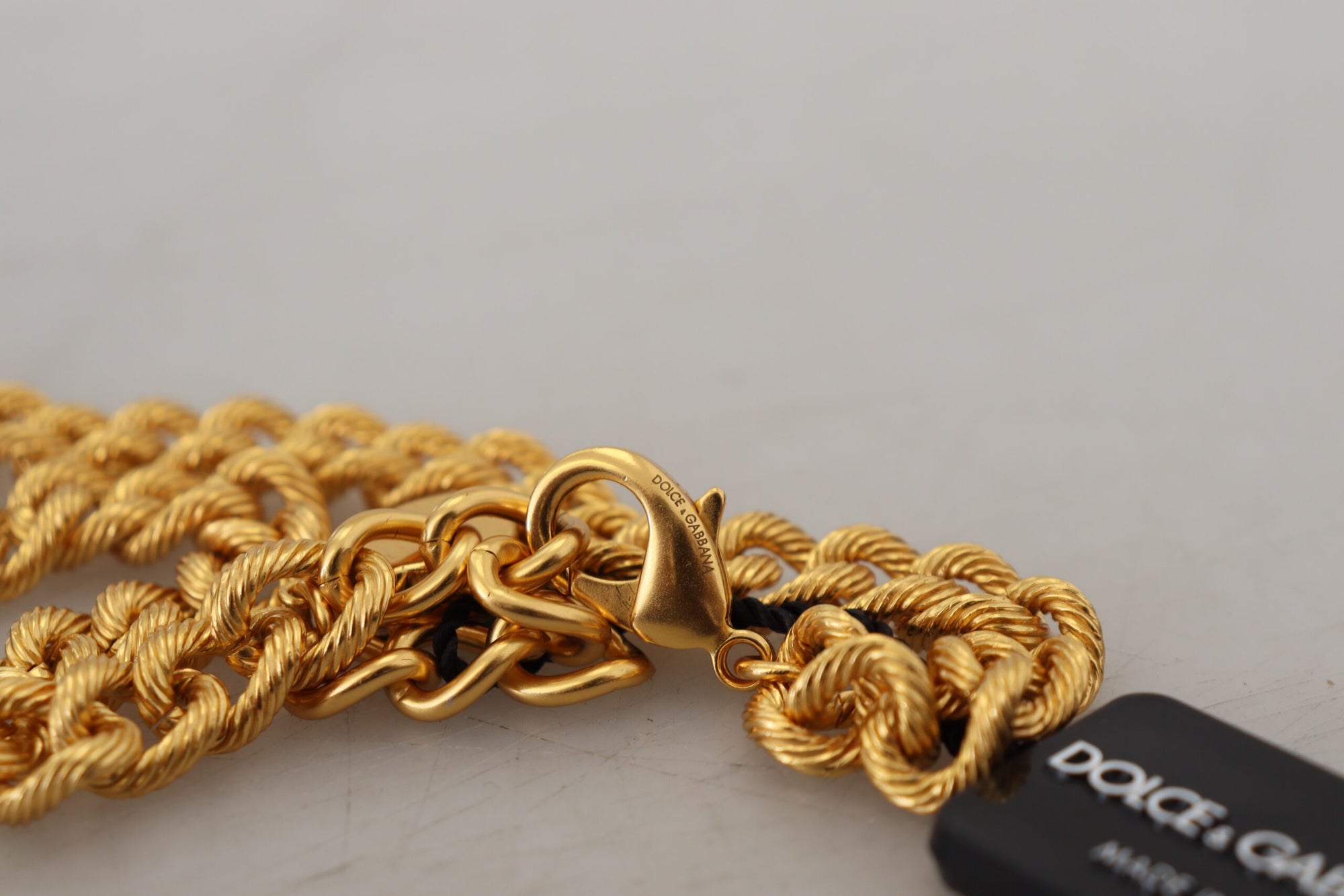 Dolce &amp; Gabbana Elegant Gold-Tone Floral Fruit Necklace