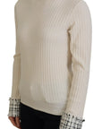 Dolce & Gabbana Ivory Turtleneck Wool Blend Sweater