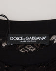 Dolce & Gabbana Elegant Black Floral Lace Shift Dress