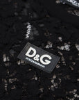 Dolce & Gabbana Elegant Black Floral Lace Shift Dress