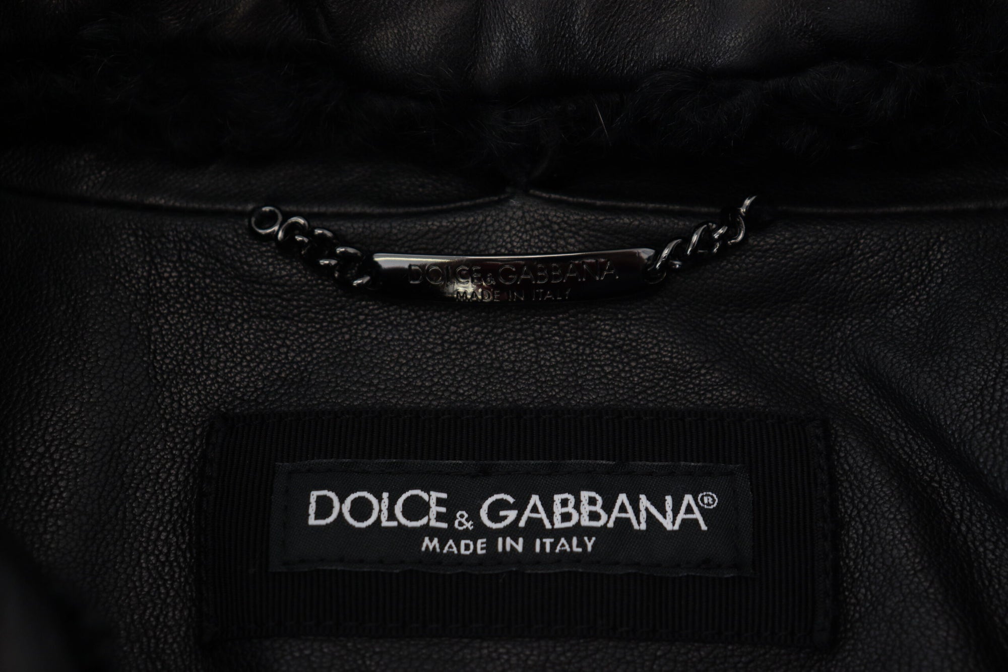Dolce &amp; Gabbana Chic Black Leather Silk-Lined Jacket