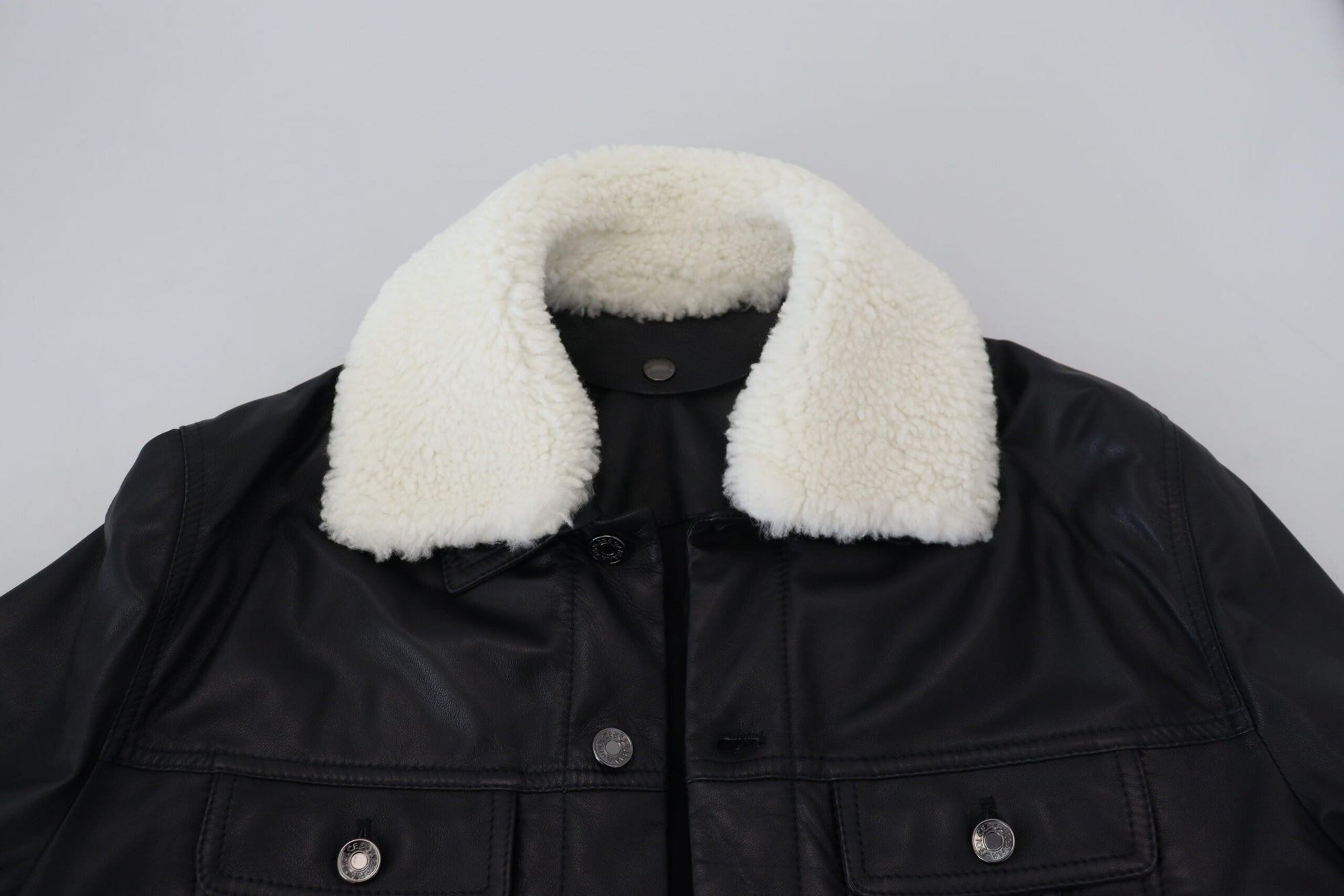 Dolce &amp; Gabbana Elegant Black Leather Bomber Jacket