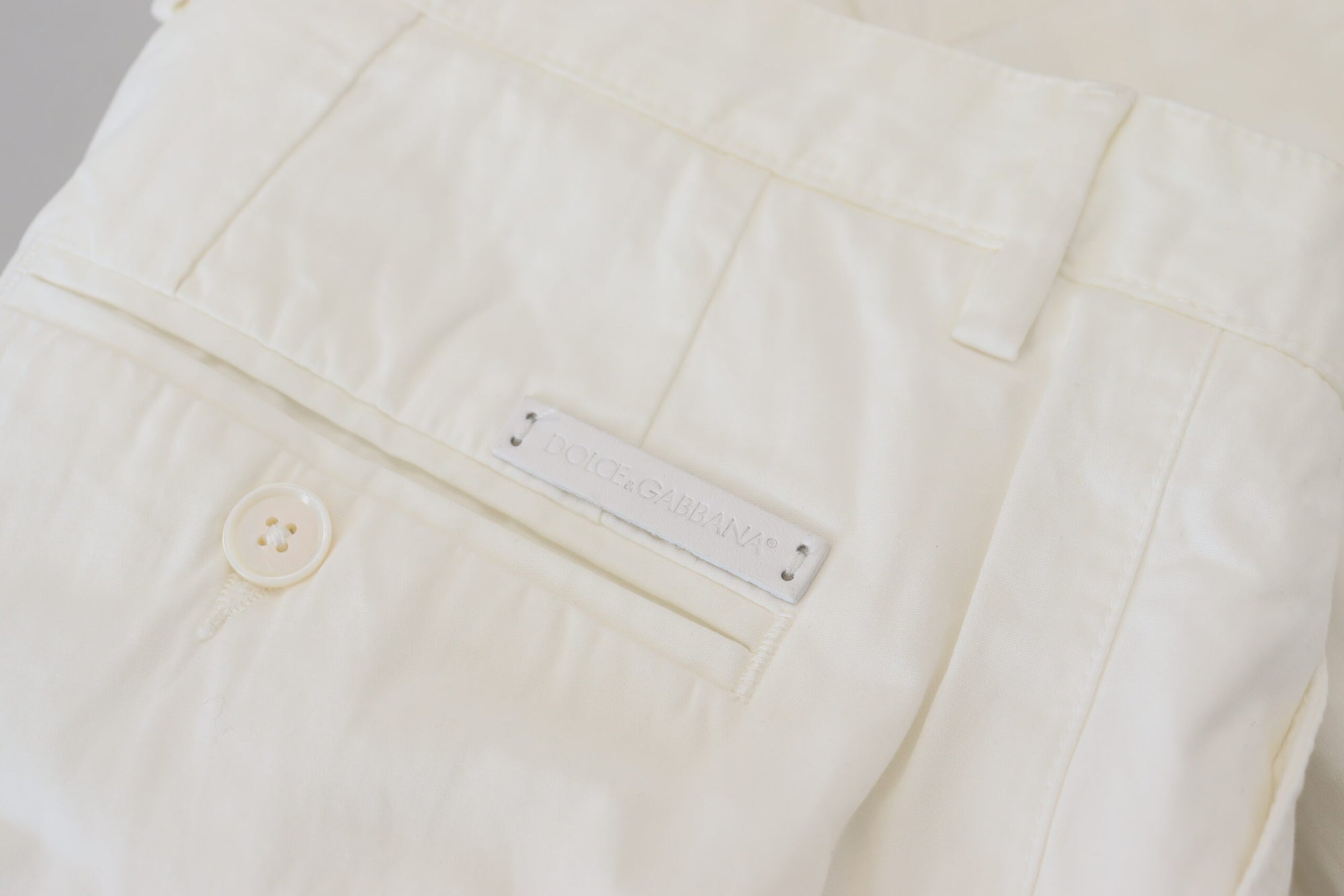 Dolce &amp; Gabbana Elegant White Cotton Chino Pants