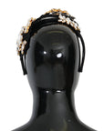 Dolce & Gabbana Elegant Black Crystal Headband Diadem