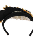 Dolce & Gabbana Elegant Black Crystal Headband Diadem