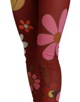 Dolce & Gabbana Floral Red High Waist Leggings