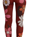 Dolce & Gabbana Floral Red High Waist Leggings