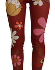 Dolce & Gabbana Floral Red High Waist Leggings
