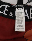Dolce & Gabbana Floral Red High Waist Leggings