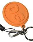 Dolce & Gabbana Chic Orange & Gold Keychain Accessory