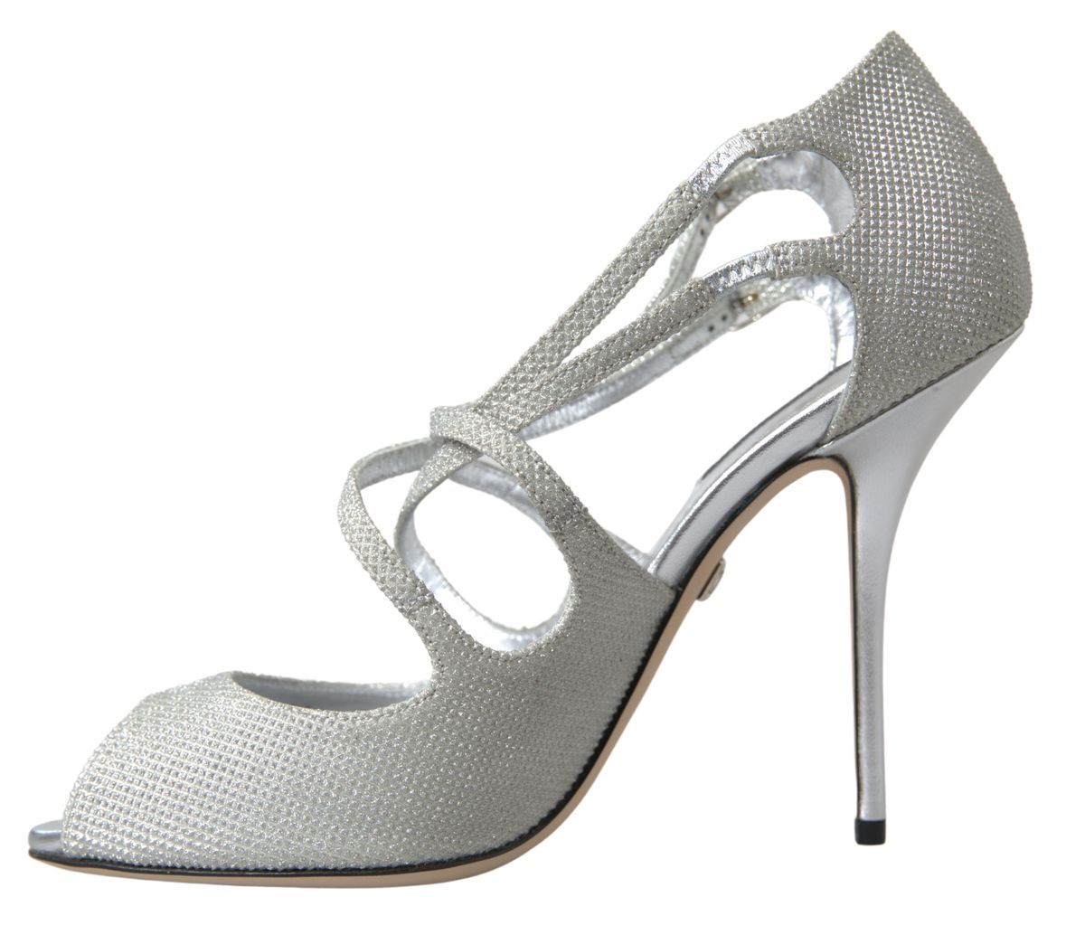 Dolce &amp; Gabbana Elegant Shimmering Silver High-Heeled Sandals