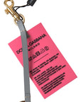 Dolce & Gabbana Chic Pink Leather-Trimmed Keychain