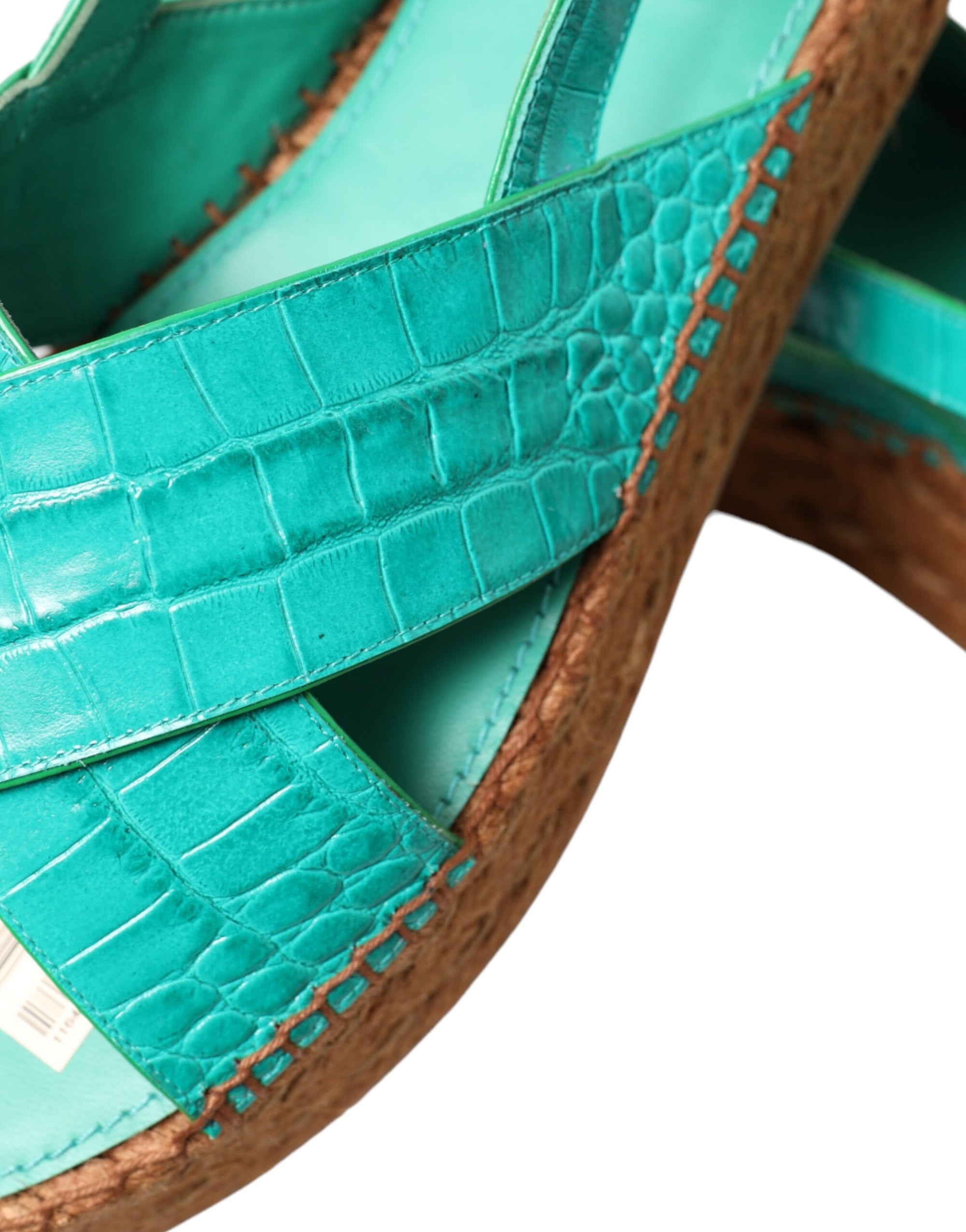 Dolce &amp; Gabbana Elegant Green Espadrille Platform Sandals
