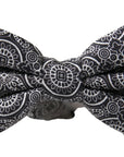 Dolce & Gabbana Elegant Black & White Silk Bow Tie