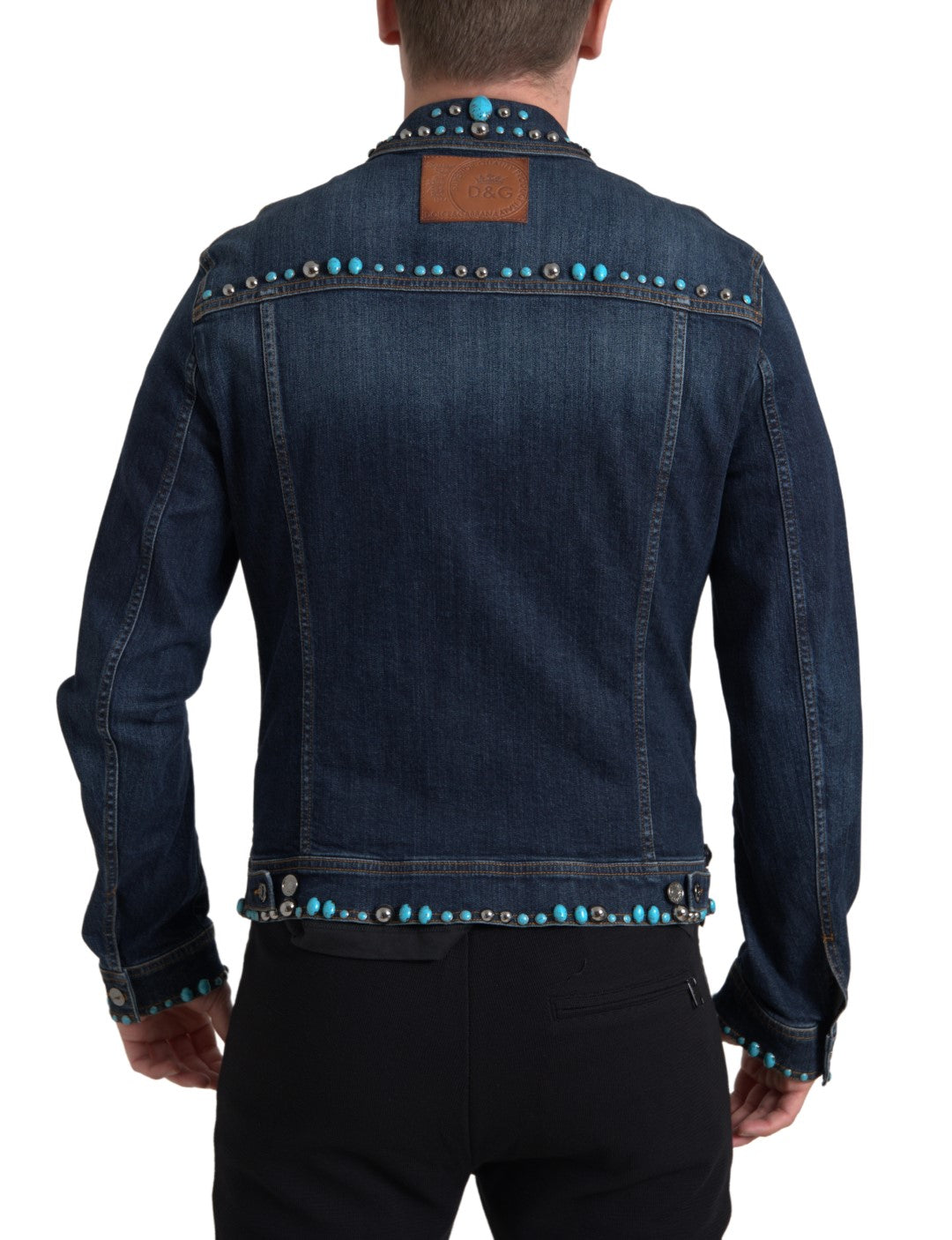 Dolce &amp; Gabbana Embellished Turquoise Denim Jacket