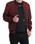 Dolce & Gabbana Red Leopard Print Bomber Jacket