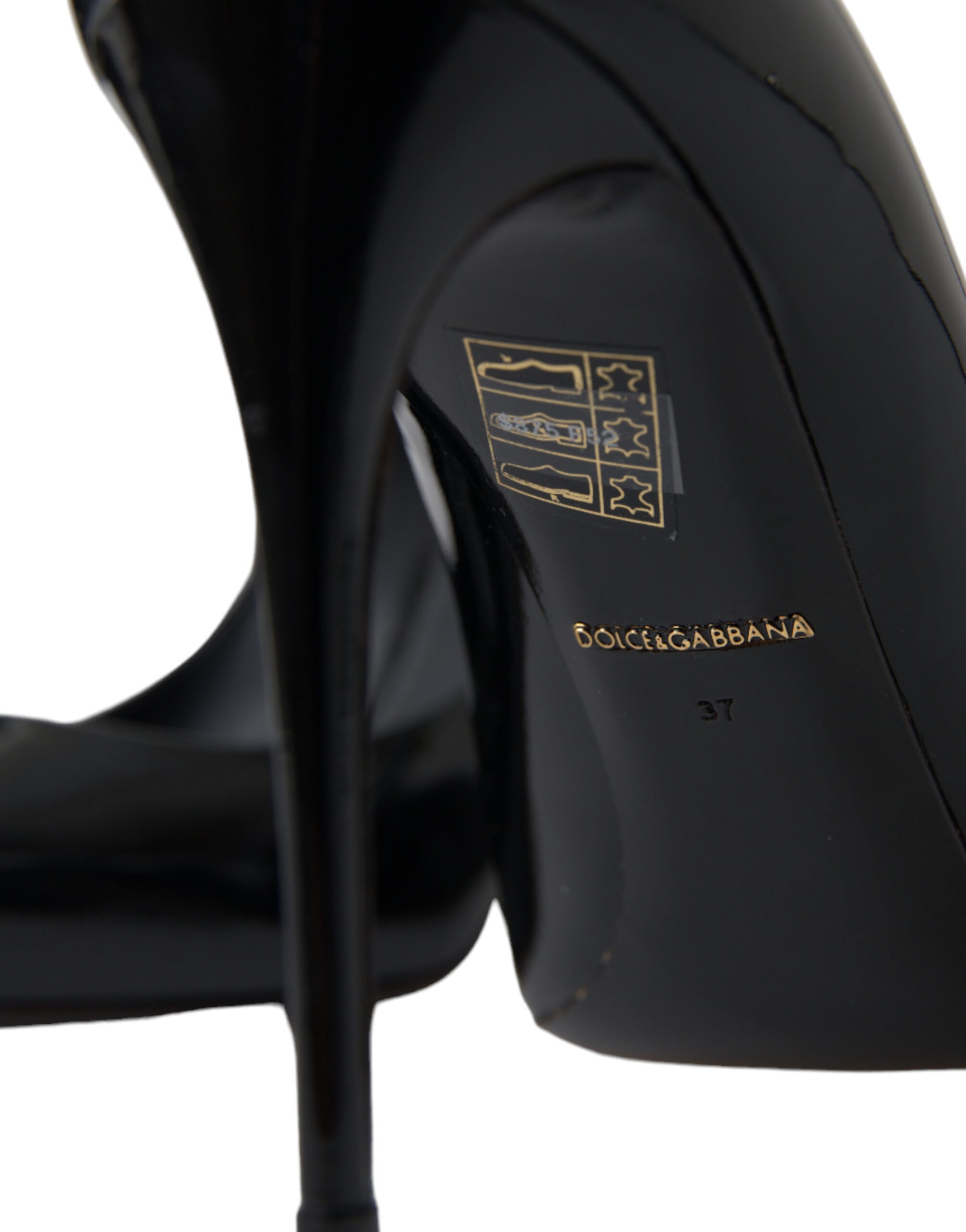 Dolce &amp; Gabbana Elegant Black Patent Stiletto Heels